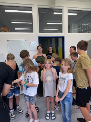 Filip Ondrášek u nás ve škole; foto V. Dočkalová